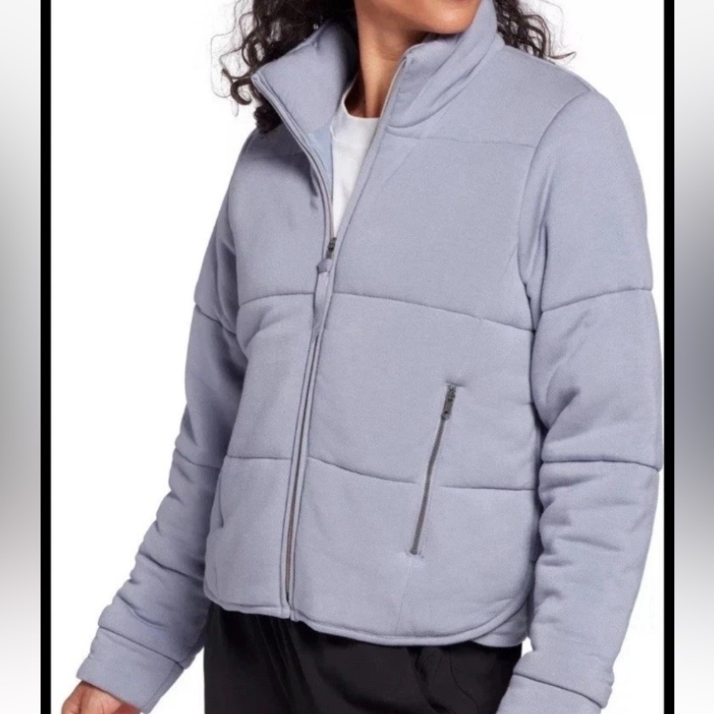 Calia Quilted Jacket XL Bomber Blue Gray Soft Winter Puffer